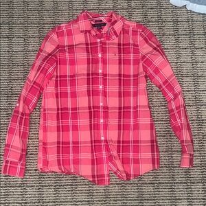 Tommy Hilfiger Red Plaid Long Sleeve Shirt
